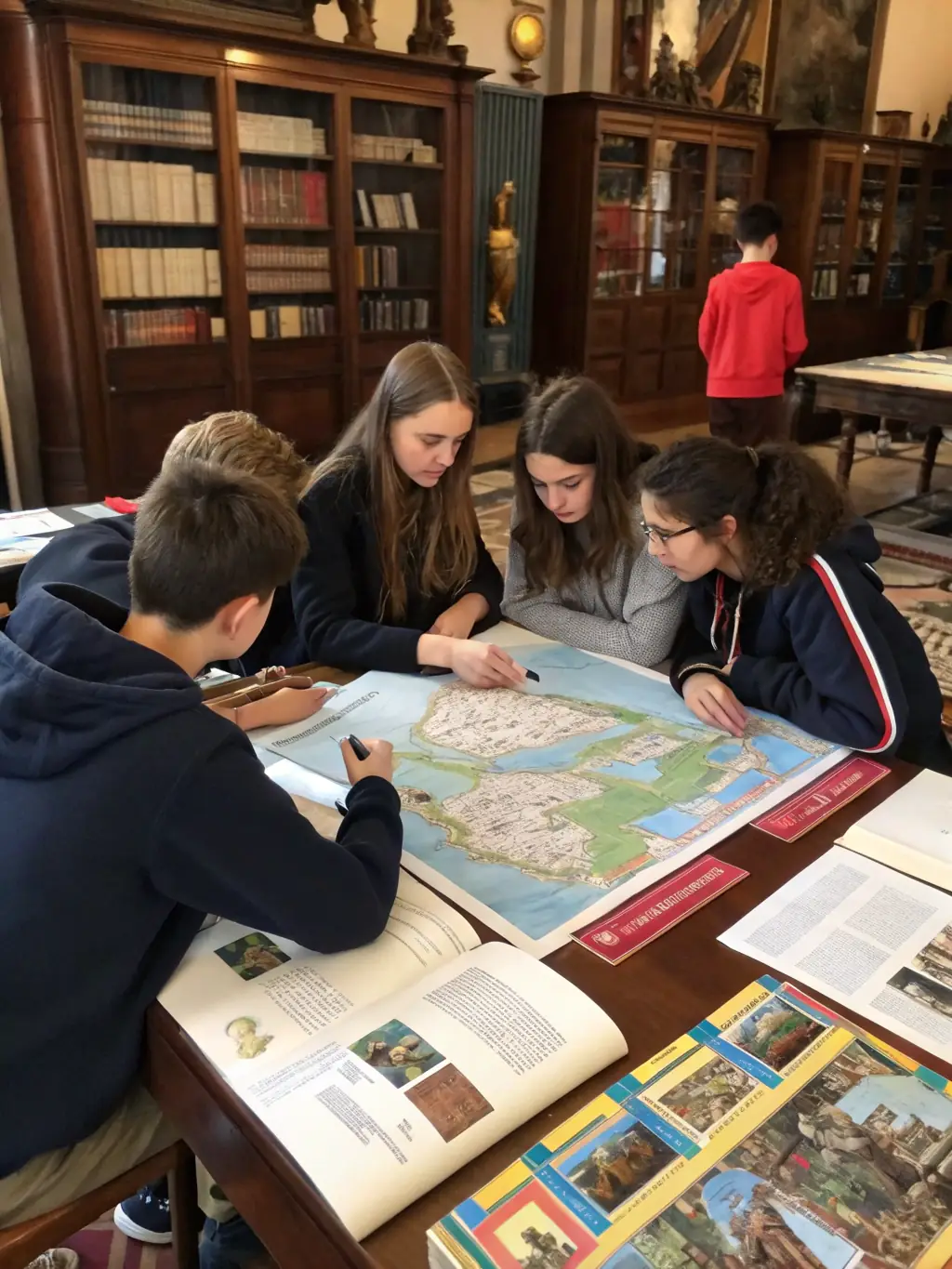 A group of students participating in a hands-on archaeology workshop, learning about artifact identification and preservation techniques.